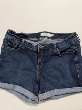 torrid Dark Blue Denim Shorts with Contrast Stitching